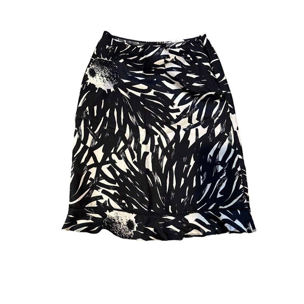 The Limited‎ 100% Silk Skirt – Size 6 – Black & White Abstract Print